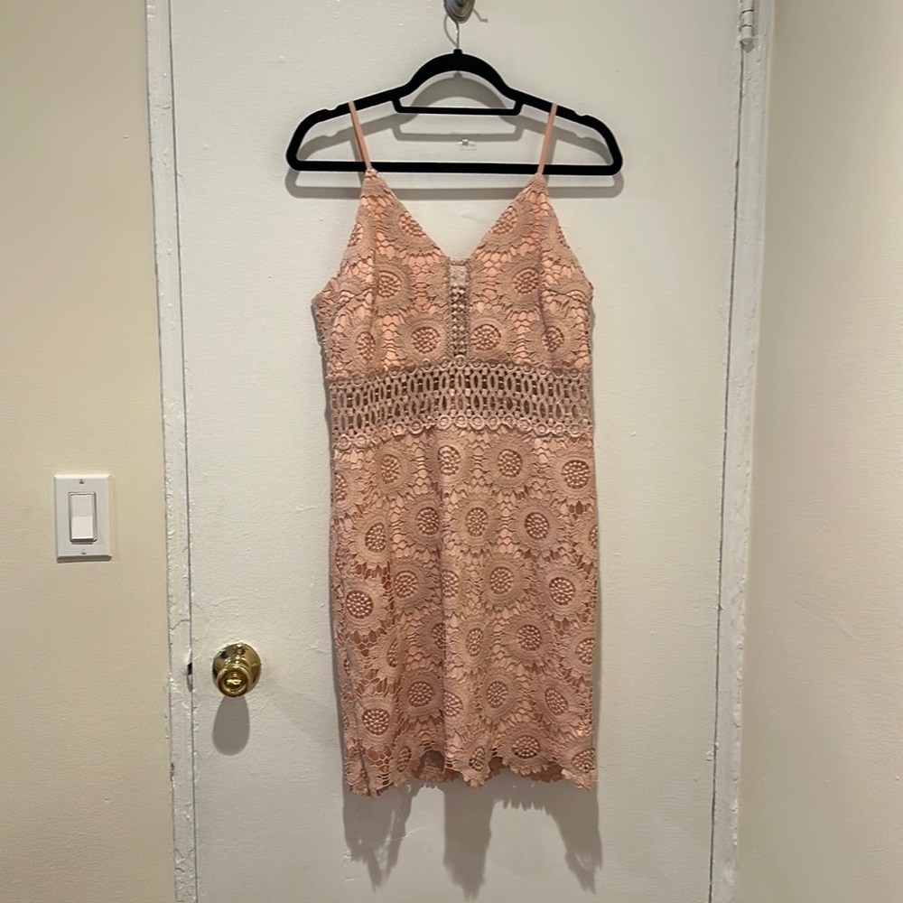 Dusty Pink Lace Dress